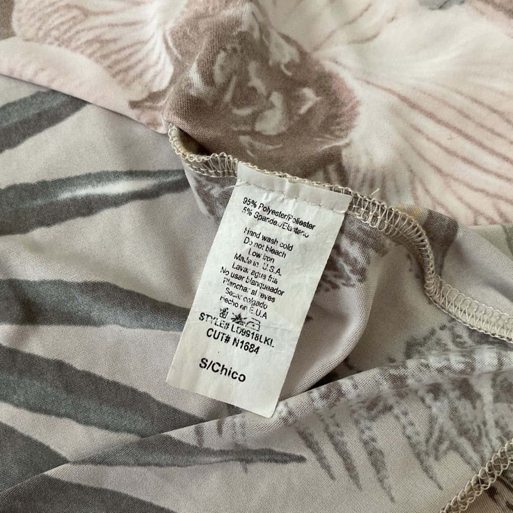 Karlie Dress Women S Taupe Tropical Twist Front Batwing Sleeve Resort Cocktail - Picture 15 of 15